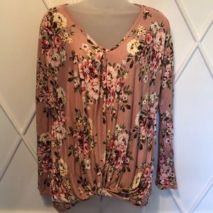 Floral Twist Front Top